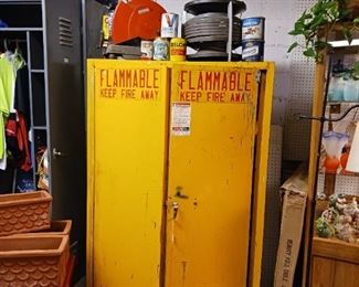 Heavy duty metal cabinet flammable keep fire away advertised