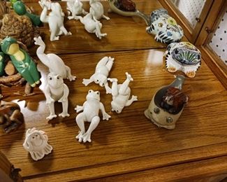Ceramic frog collection