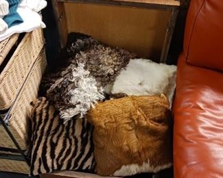 Animal skin pillows
