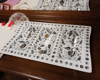 Georges briard three section glass serving tray