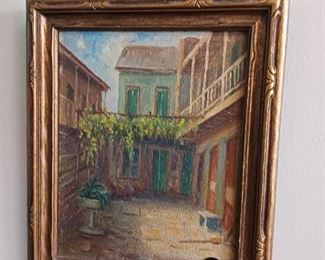 Original painting Courtyard scene
