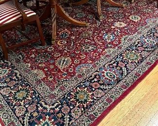 Gorgeous Antique Persian Wool Rug (maroon, navy and pops of lighter blue) - approx. 10' x 14'