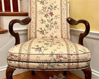 (2) Upholstered Arm Chairs with Nailhead Trim