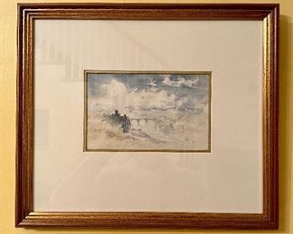 "Bridge in Blue" Watercolor by Truman Seymour