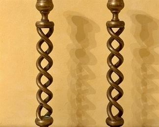 Twisted Brass Candlesticks
