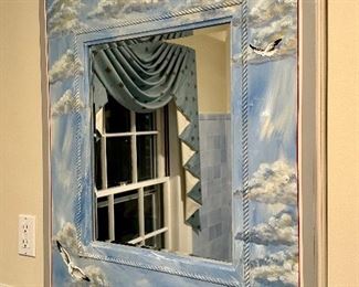 Hand Painted Mirror with Artist Signature, Natalie George