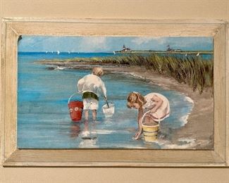 "Boy & Girl" Oil on Board