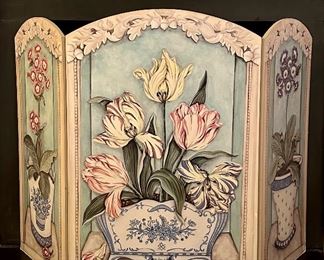 Hand Painted Folding Fireplace Screen