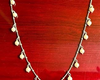 Sterling Necklace with Seed Pearls