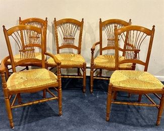 (5) Chairs with Rush Seats