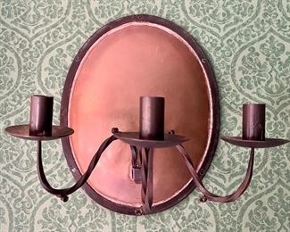 (2) Brass & Iron Wall Sconce