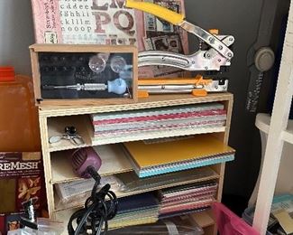 CRAFTS!!  All scrapbooking and other stamps and punches.  100% of The sale of all the crafting items goes to a donation to the Kidney Foundation.  