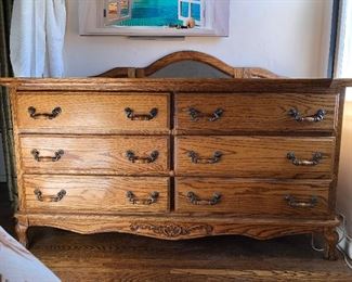 Nice dresser with matching mirror 
