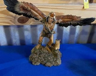 Eagle warrior with wolf 