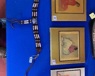 Gorgeous hand painted tiles with jewelry 