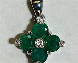 $350 All Real Authentic 14K White Gold 2.5 Grams 0.07 Carat Diamond Emerald Clover Pendant Please text or call 7032689529 for inquiries, or visit Tysons Jewelry located at:
8373 Leesburg Pike #12, Vienna Virginia 22182
Robert, the owner of Tysons Jewelry, has over 30+ years working in the jewelry business and has verified the authenticity of this listing.
Robert buys gold and precious metals at 95%. Please use the link: https://tysonsjewelry.net for specific prices.
Inquiries regarding gold, silver, precious metals, coins, watches, diamonds, cars, and collectibles are welcome!
Visit the Tysons Jewelry Facebook store using this link for more pictures:
https://www.facebook.com/marketplace/profile/100029355397784/?ref=share_attachment