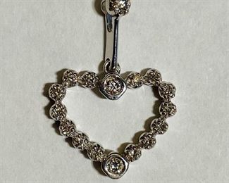 $210 All Real Authentic 14K White Gold 1.3 Grams 0.16 Carat Diamond Heart Pendant Please text or call 7032689529 for inquiries, or visit Tysons Jewelry located at:
8373 Leesburg Pike #12, Vienna Virginia 22182
Robert, the owner of Tysons Jewelry, has over 30+ years working in the jewelry business and has verified the authenticity of this listing.
Robert buys gold and precious metals at 95%. Please use the link: https://tysonsjewelry.net for specific prices.
Inquiries regarding gold, silver, precious metals, coins, watches, diamonds, cars, and collectibles are welcome!
Visit the Tysons Jewelry Facebook store using this link for more pictures:
https://www.facebook.com/marketplace/profile/100029355397784/?ref=share_attachment