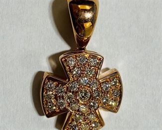 $1060 All Real Authentic 14K Pink Gold 3.1 Grams 0.51 Carat Diamond Cross Pendant Please text or call 7032689529 for inquiries, or visit Tysons Jewelry located at:
8373 Leesburg Pike #12, Vienna Virginia 22182
Robert, the owner of Tysons Jewelry, has over 30+ years working in the jewelry business and has verified the authenticity of this listing.
Robert buys gold and precious metals at 95%. Please use the link: https://tysonsjewelry.net for specific prices.
Inquiries regarding gold, silver, precious metals, coins, watches, diamonds, cars, and collectibles are welcome!
Visit the Tysons Jewelry Facebook store using this link for more pictures:
https://www.facebook.com/marketplace/profile/100029355397784/?ref=share_attachment