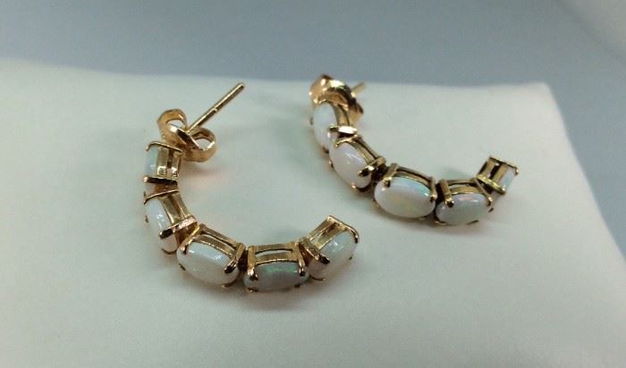 Opal 14k Gold Earrings