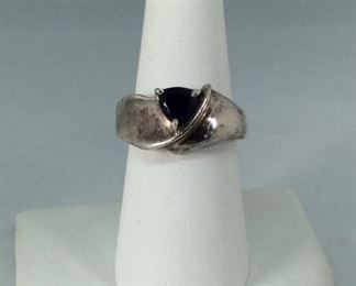 Dark Purple Amethyst Silver Ring