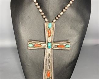 Native American Turquoise and Coral Necklace