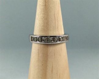 CZ Channel style silver Ring