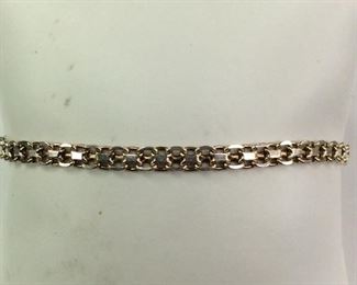Italian Silver Flat Mariner Chain Bracelet