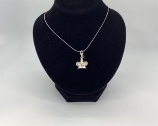 Silver Crown Necklace