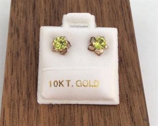 Peridot 10k Gold Earrings