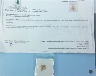 Zultanite Filigree Design Gold Pendant