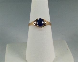 Sapphire and Diamond 10k Gold Ring