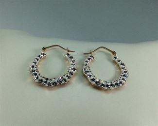 Crystal 10K Dangle Earrings