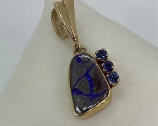Gorgeous Lapis and Topaz 14k Pendant