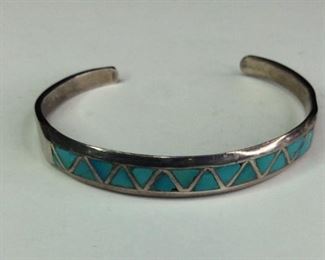 Native American Turquoise Bangle Bracelet