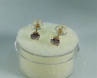 14k Gold CZ Earrings