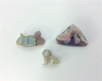 (3) Opal Animal Carvings