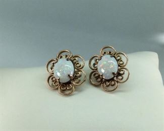 Opal 14k Gold Earrings
