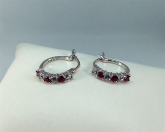 Ruby Silver Earrings