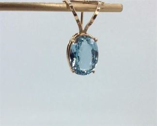 Blue Topaz 14k Pendant