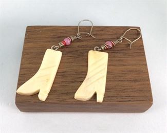 Native American Bone Boot earrings