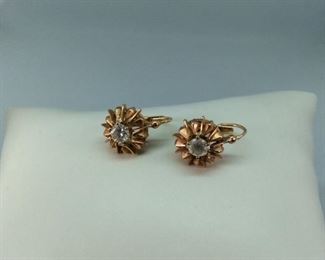 White Topaz Gold Earrings