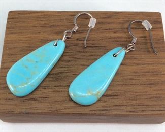 Turquoise Silver Dangle Earrings