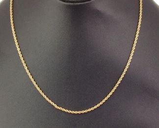 14k Yellow Gold Rope Chain Necklace