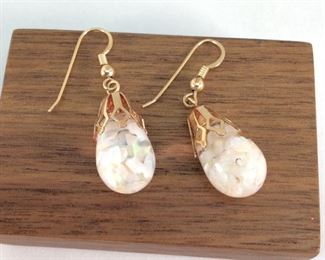 Opal in a Bottle Earrings, 14k Gold