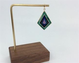 Malachite and Opal 14k Pendant