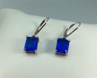 lue Spinel Silver Earrings