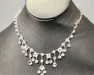 Vintage Rhinestone Necklace and Earrings