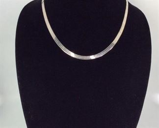 Sterling Silver Flat Serpentine Necklace