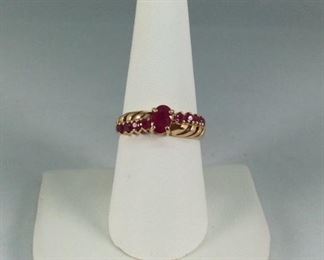 Pink Topaz Gold Ring