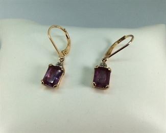 Topaz and Diamond Earrings